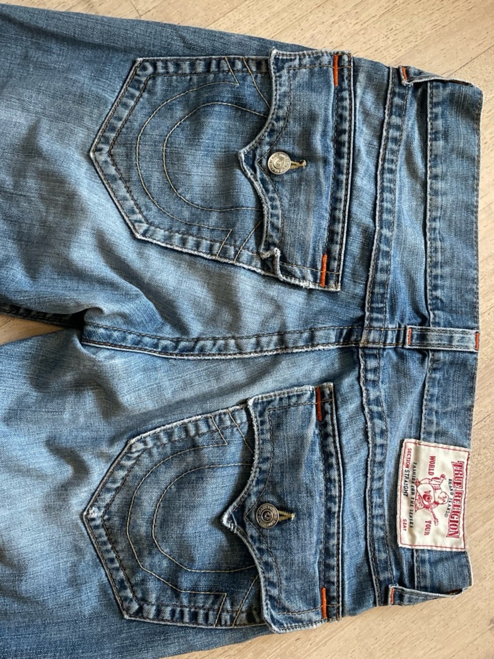 True Religion Men's Relaxed Jeans in Light Blue Denim